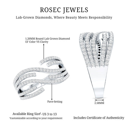 Certified Lab Grown Diamond Wide Wedding Band