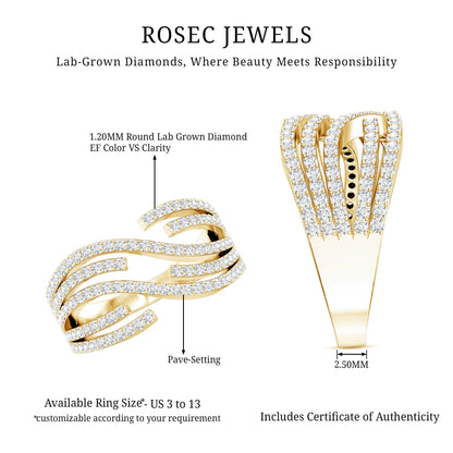 Certified Lab Grown Diamond Wide Wedding Band