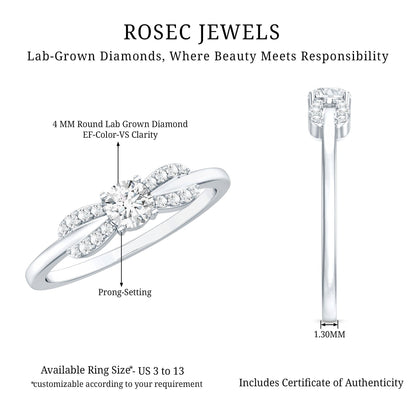 Certified Lab Grown Diamond Minimalist Promise Ring For Women