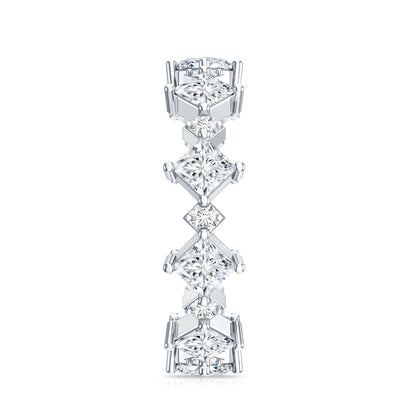 Certified Princess Cut Lab Grown Diamond Eternity Wedding Ring
