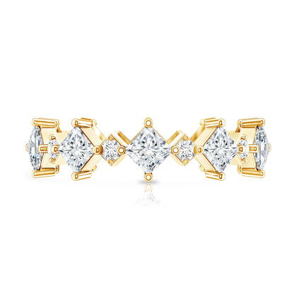 Certified Princess Cut Lab Grown Diamond Eternity Wedding Ring