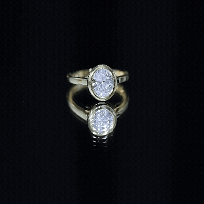 Certified 1 Carat Lab Grown Diamond Bezel Set Engagement Ring