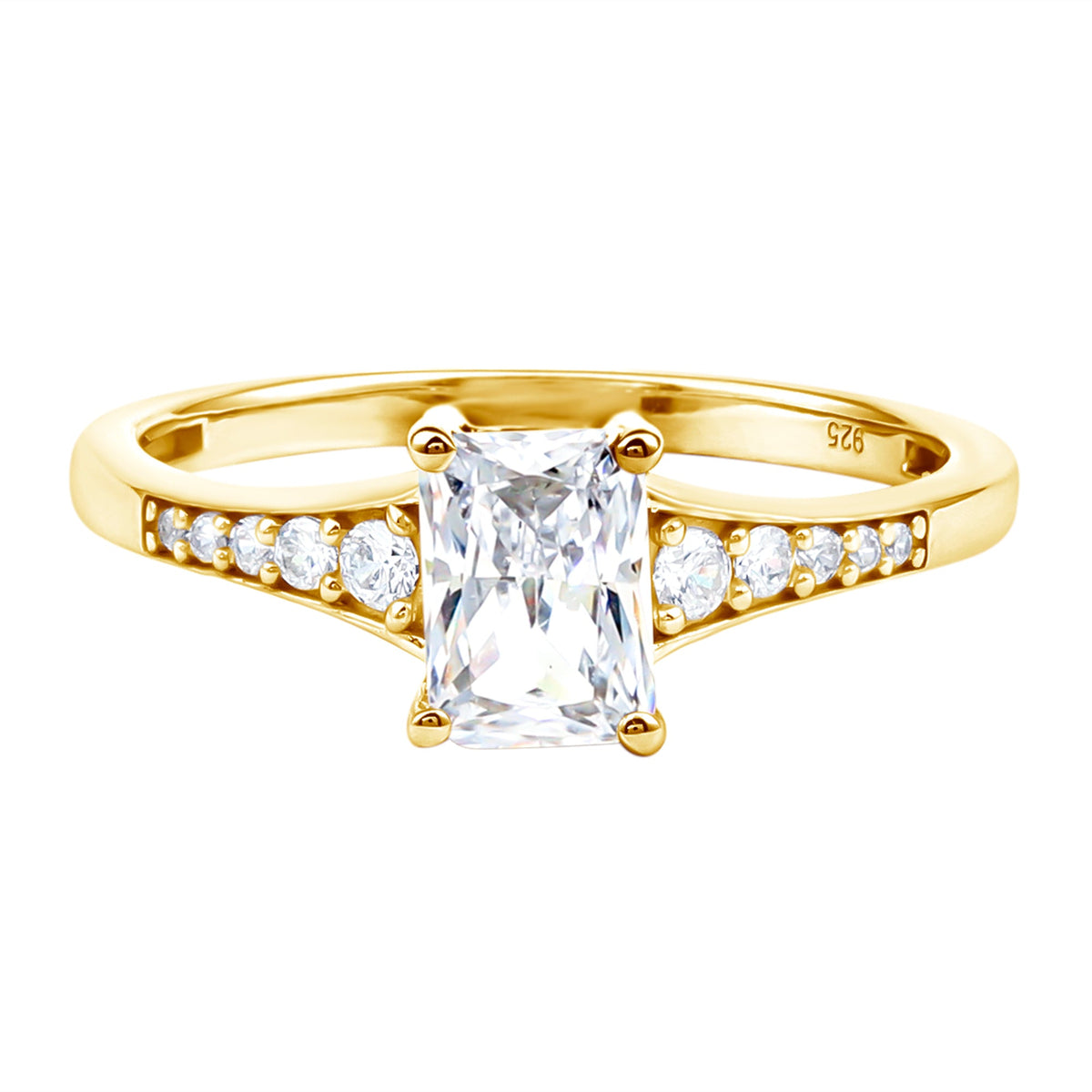 Brilliant Cut 1.7 Carat Lab Grown Diamond Emerald Cut Engagement Ring