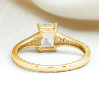 Brilliant Cut 1.7 Carat Lab Grown Diamond Emerald Cut Engagement Ring