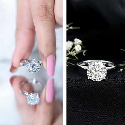 IGI Certified 3 CT Round Lab Grown Diamond Solitaire Engagement Ring