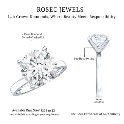 4 CT IGI Certified Lab Diamond Timeless Engagement Ring