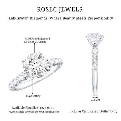 2 Carat Lab Grown Diamond Round Engagement Ring with IGI Certificate