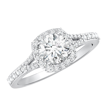 IGI Certified 1 Carat Lab Grown Diamond Halo Engagement Ring for Women