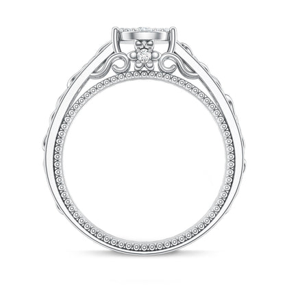Illusion Real Diamond Celtic Knot Band Ring for Women