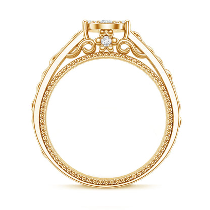 Illusion Real Diamond Celtic Knot Band Ring for Women