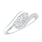 Certified Moissanite Three Stone Engagement Ring with Bypass Shank