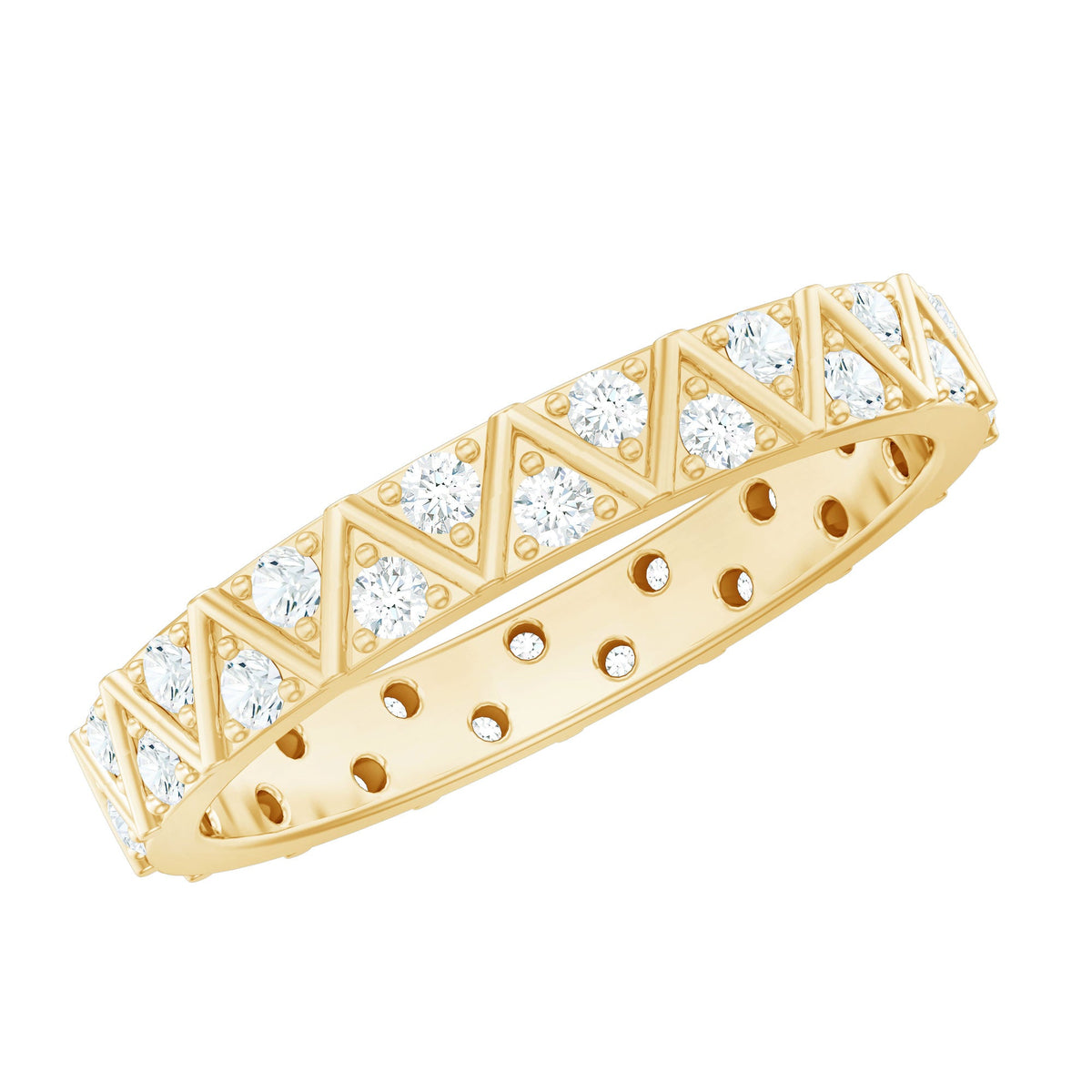 Diamond Band Ring in Surface Prong Set