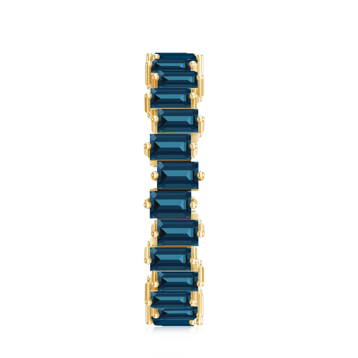 Baguette London Blue Topaz Zig Zag Wedding Ring