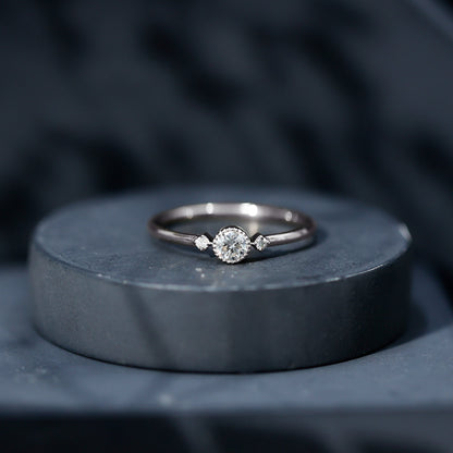 Minimal Diamond Promise Ring in Bezel Setting