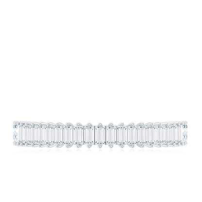 Natural Baguette Diamond Half Eternity Ring for Anniversary