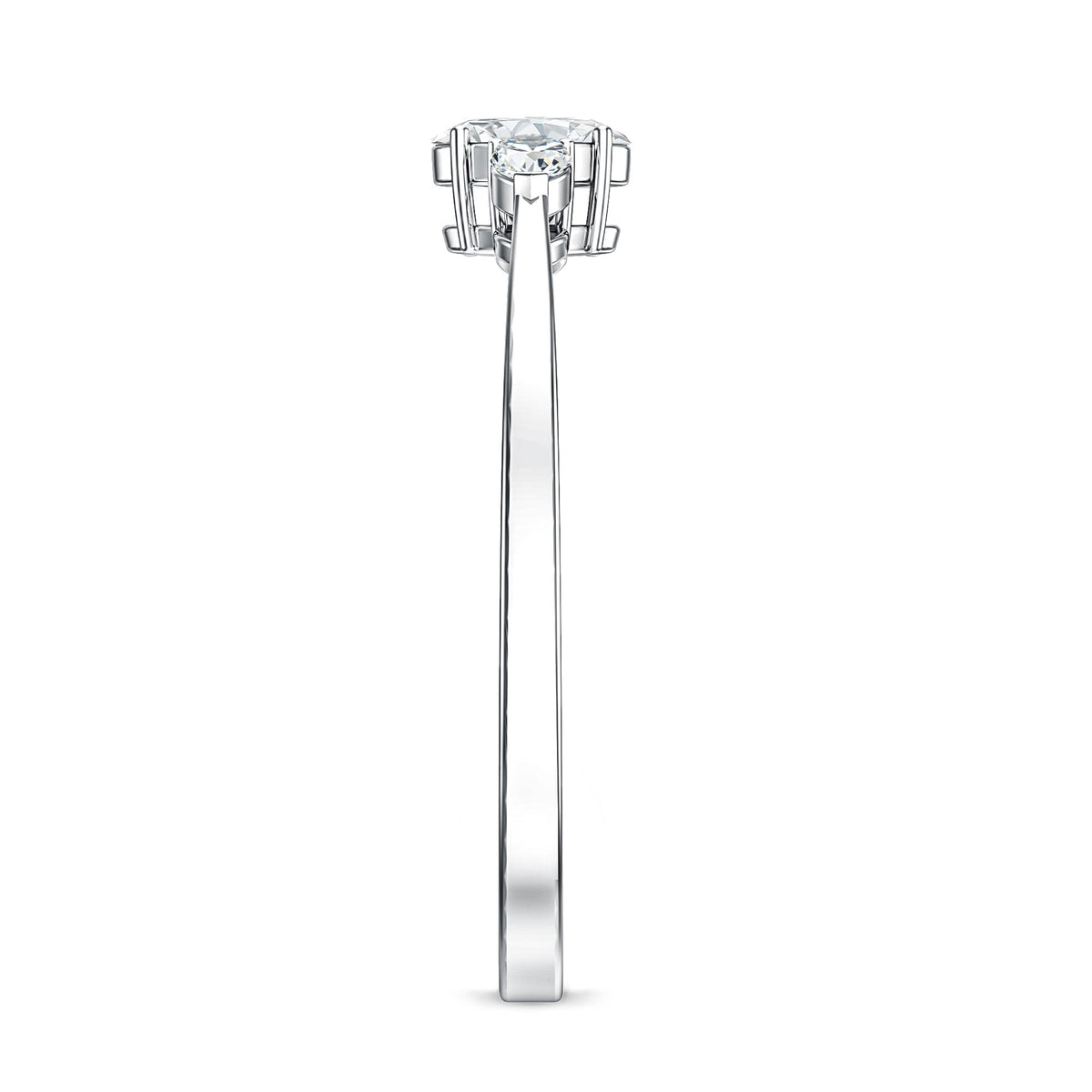 Real Diamond 3 Stone Promise Ring for Valentines