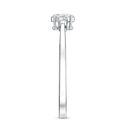 Real Diamond 3 Stone Promise Ring for Valentines