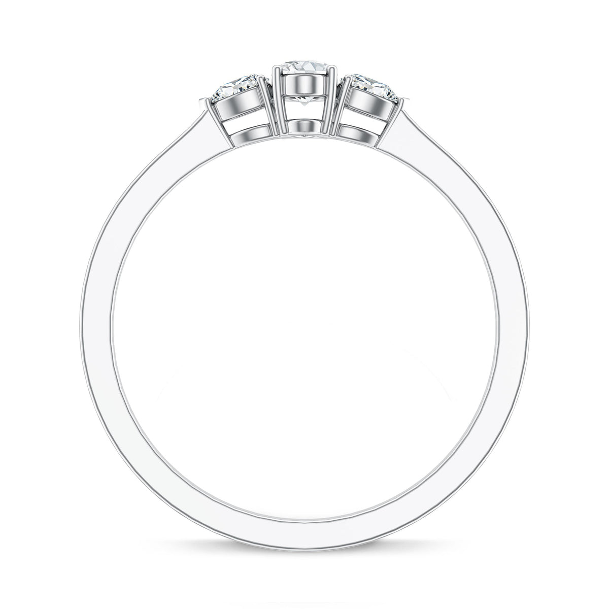 Real Diamond 3 Stone Promise Ring for Valentines