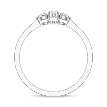Real Diamond 3 Stone Promise Ring for Valentines
