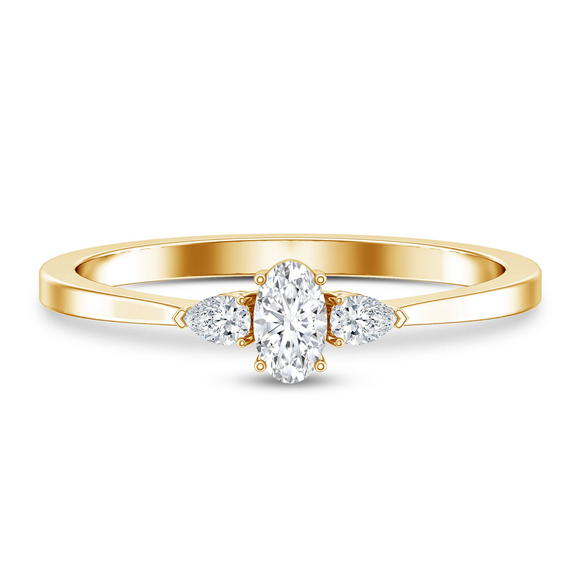 Real Diamond 3 Stone Promise Ring for Valentines