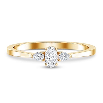 Real Diamond 3 Stone Promise Ring for Valentines