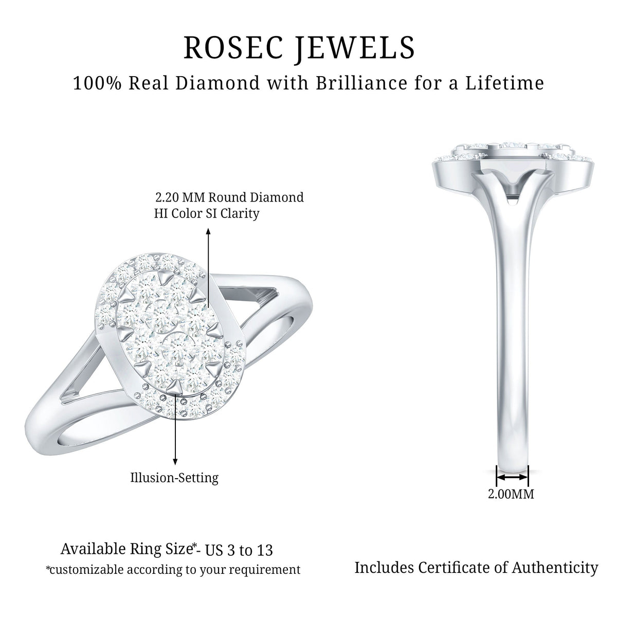 Classic Diamond Engagement Ring with Split Shank