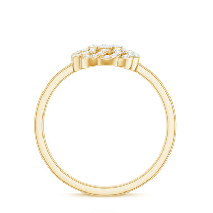 Certified Natural Diamond Flower Engagement Ring in Illusion Set