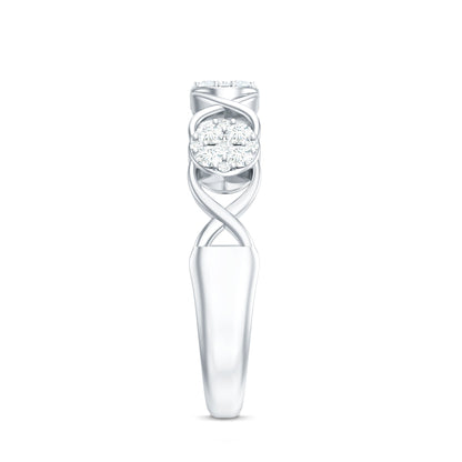 Natural Diamond Infinity Band Ring with Certificate