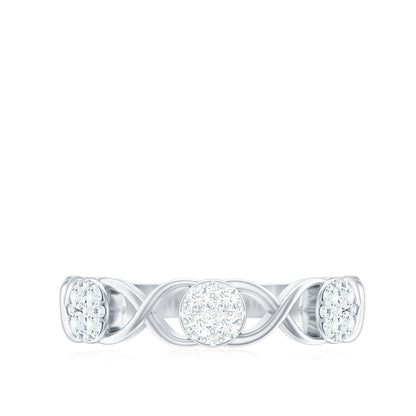 Natural Diamond Infinity Band Ring with Certificate