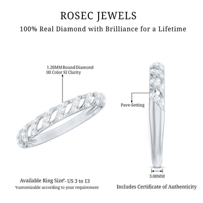 Elegant Round Shape Diamond Half Eternity Ring
