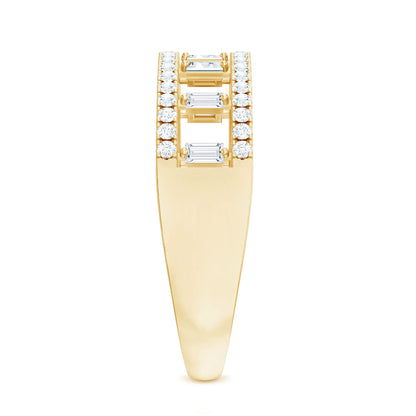 Natural Baguette Diamond Half Eternity Band With Certificate