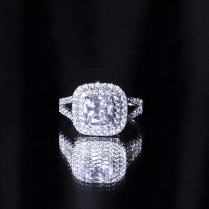 Certified 3 Carat Cubic Zirconia Double Vintage Inspired Engagement Ring