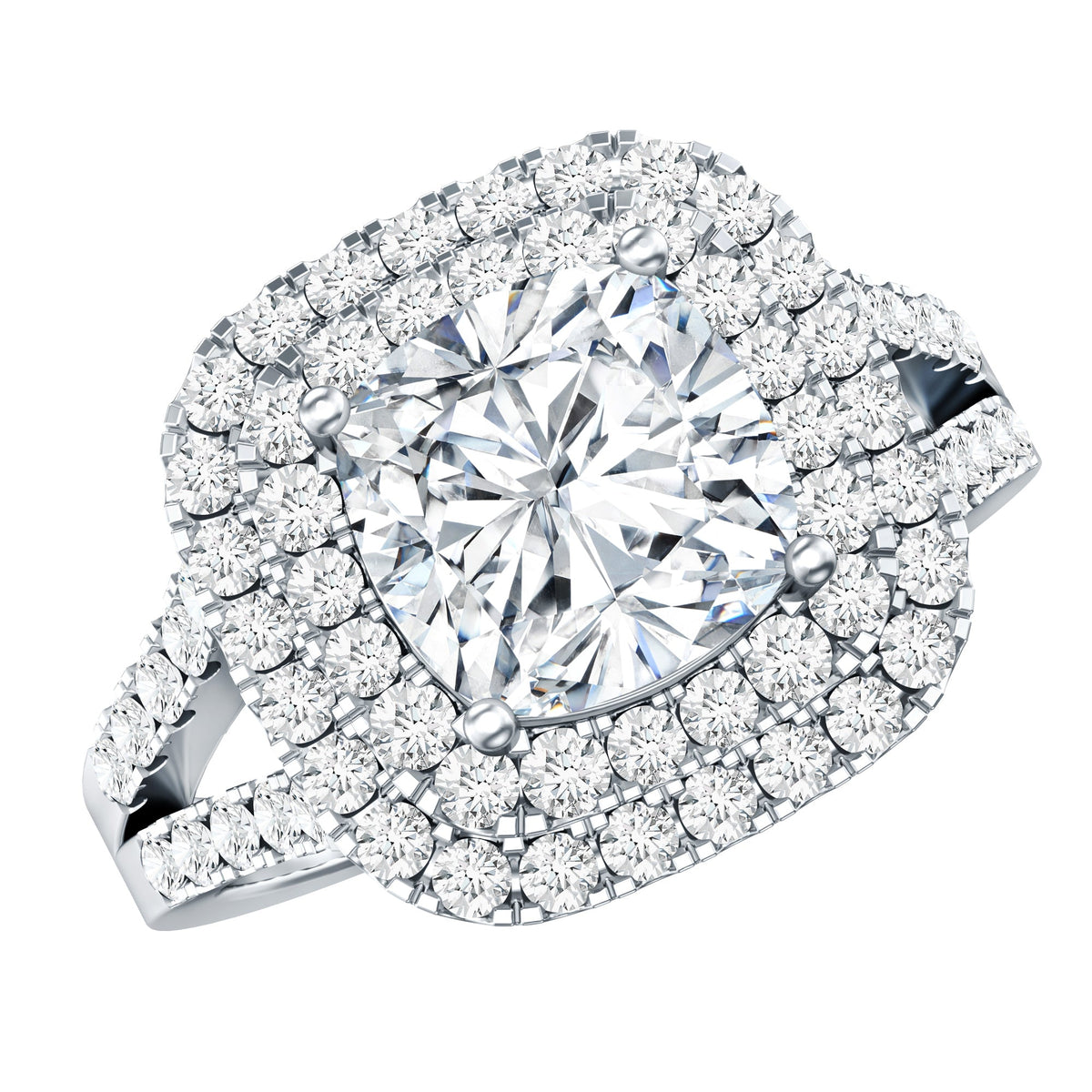 Certified 3 Carat Cubic Zirconia Double Vintage Inspired Engagement Ring