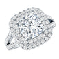 Certified 3 Carat Cubic Zirconia Double Vintage Inspired Engagement Ring