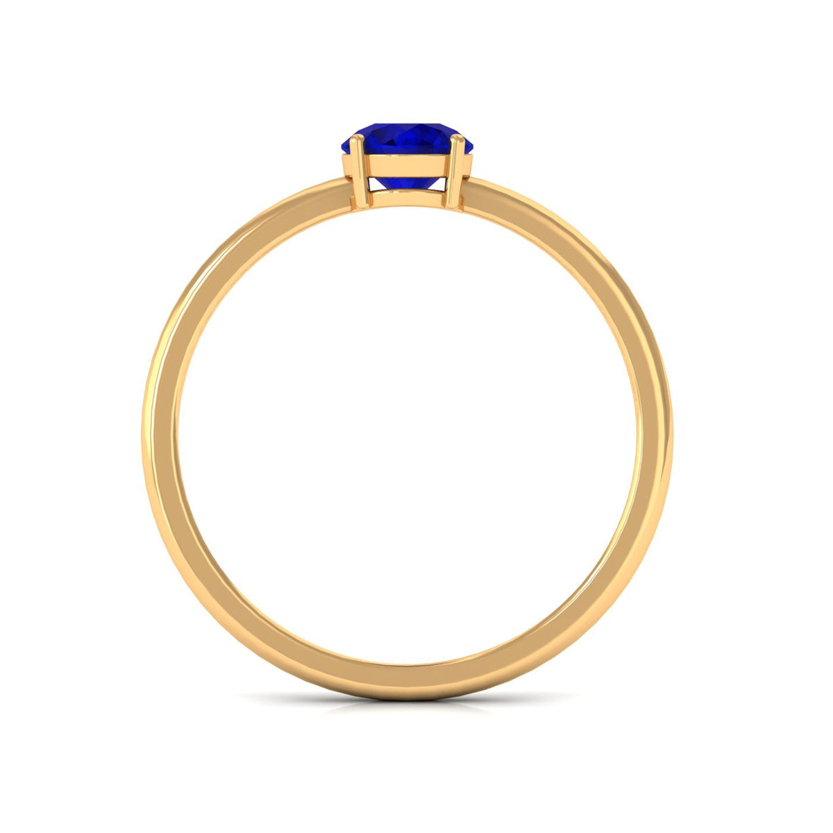 Natural 0.9 Carat Blue Sapphire Promise Ring for Women