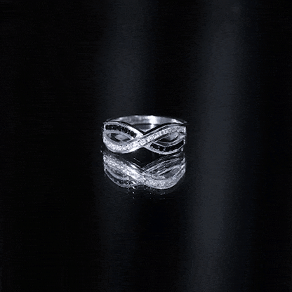 Certified Lab Grown Black and White Diamond Infinity Promise Band