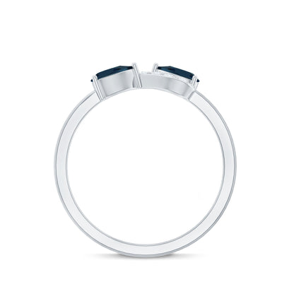 Pear Shape London Blue Topaz Infinity Promise Ring with Diamond
