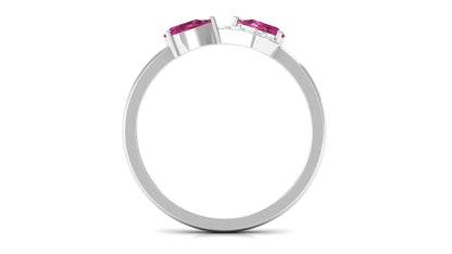 Pink Tourmaline Infinity Promise Ring with Diamond