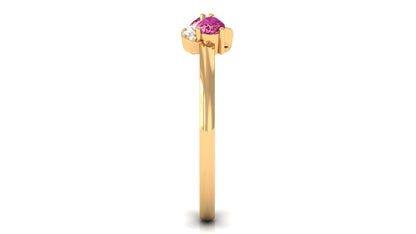Pink Tourmaline Infinity Promise Ring with Diamond