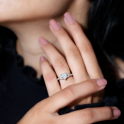 Certified Heart Shape Moissanite Engagement Ring