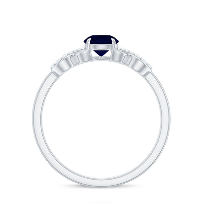 Real 0.9 Carat Blue Sapphire Infinity Promise Ring with Diamond