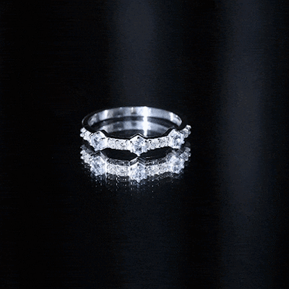 Real Aquamarine and Diamond Half Eternity Ring