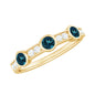 Bezel Set London Blue Topaz Half Eternity Band with Diamond
