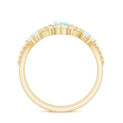 Certified 0.5 Carat Real Ethiopian Opal Marquise Engagement Wedding Ring Set of 2