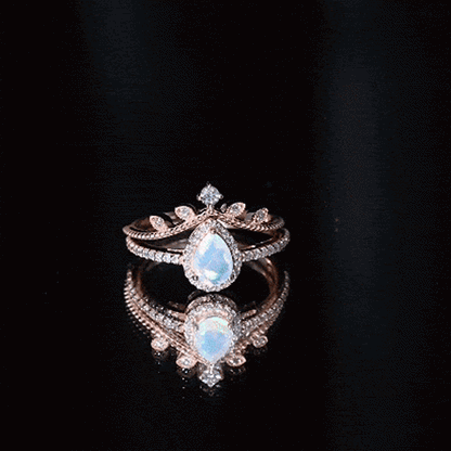 Vintage Inspired Ethiopian Opal Diamond Designer Bridal Ring Set