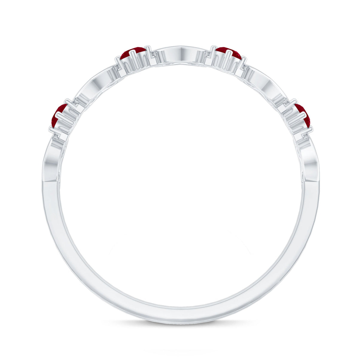 Natural Ruby Heart Eternity Ring for Promise
