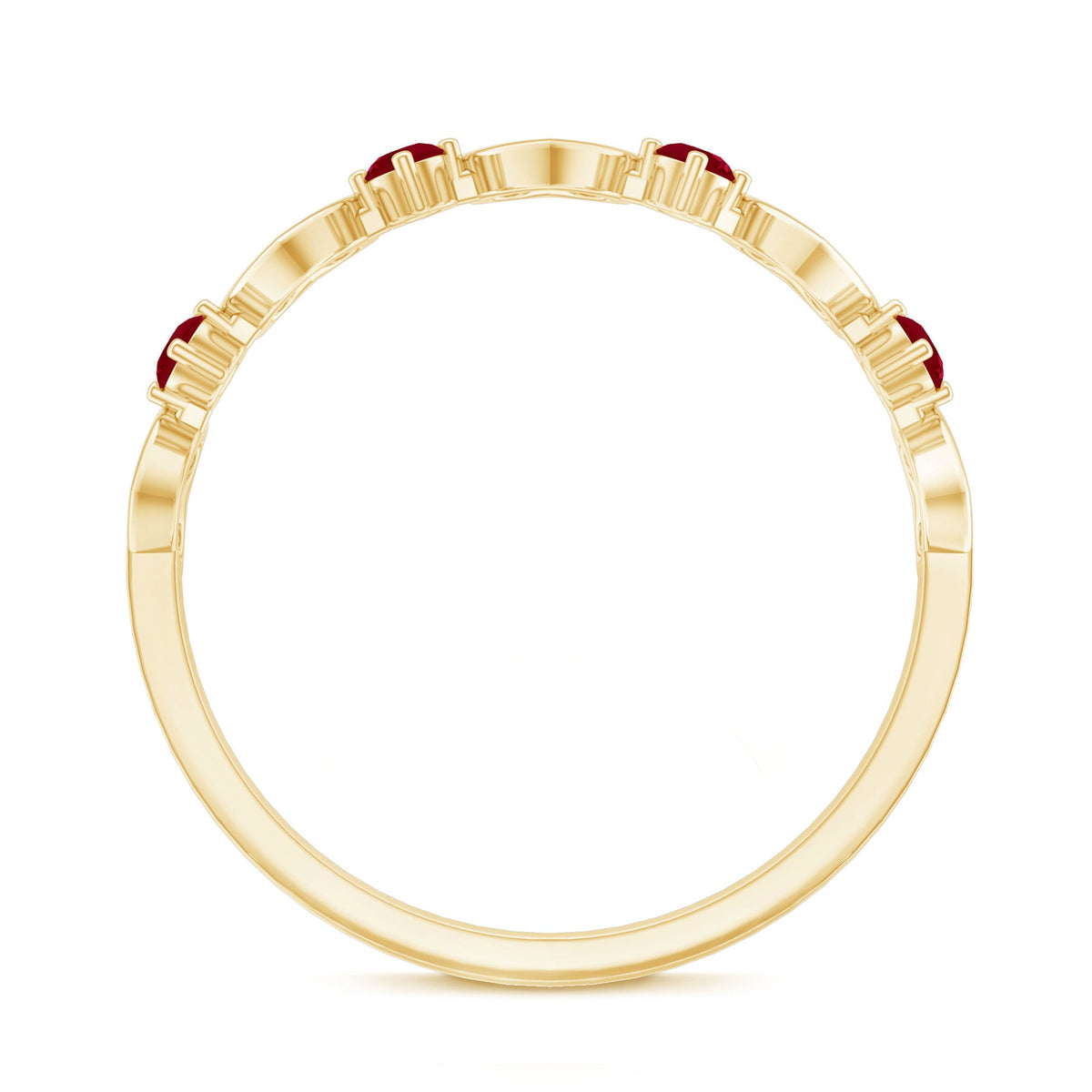 Natural Ruby Heart Eternity Ring for Promise