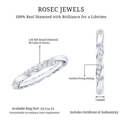 Certified Real Diamond Twisted Eternity Ring