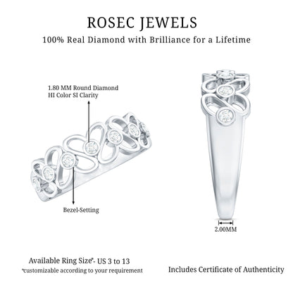 Contemporary Diamond Half Eternity Band Ring for Women