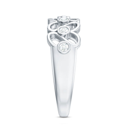 Contemporary Diamond Half Eternity Band Ring for Women